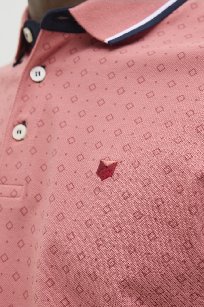 JPRPAULOS PLAY AOP BLU. SS POLO 12154548 Faded Rose/SLIM